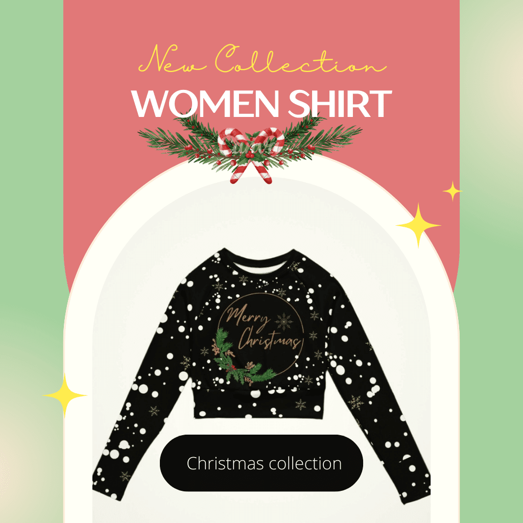 Christmas long-sleeve crop top