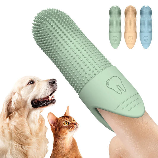 Dog Toothbrush, 360° Cleaning Finger Toothbrush for Dogs