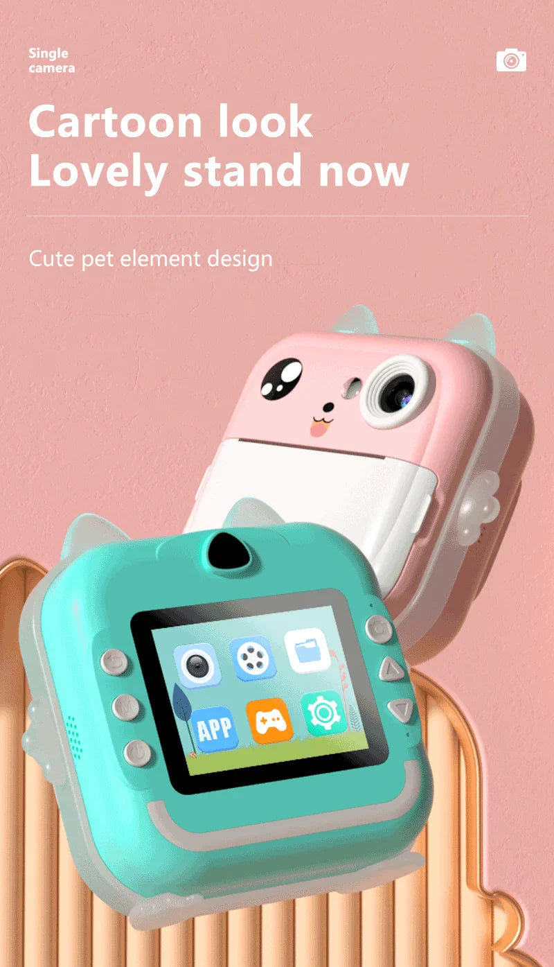 Children 1080P HD Digital Camera Toys Instant Print for Kids Thermal Print Camera